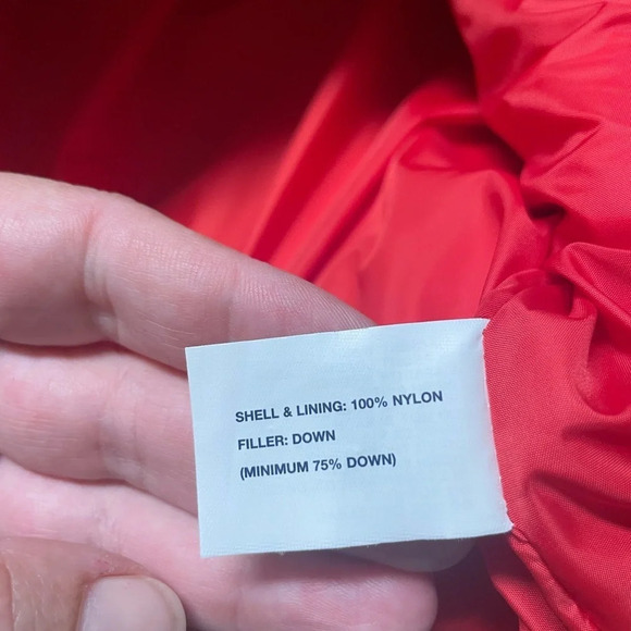 Vintage Y2K GAP Bright Orange Nylon Down Quilted Puffer Vest Size Large - Picture 9 of 10